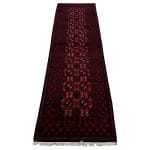 294 x 81cm Hand-Knotted Red Afghan Akche Runner Rug