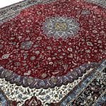 400 x 300cm Persian  Kashan Medallion Design Machine Made Deep Red Rug - Image 7