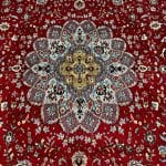 400 x 300cm Persian  Kashan Medallion Design Machine Made Deep Red Rug - Image 4