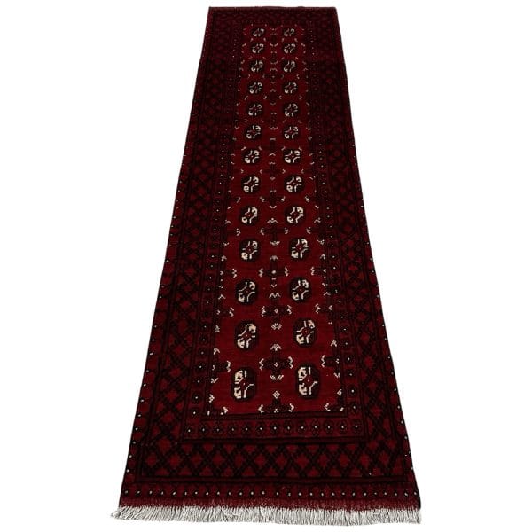 280 x 76cm Red Afghan Bokhara Runner Rug