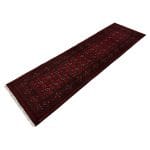 290 x 80cm Hand-Knotted Red Afghan Akche Runner Rug - Image 2