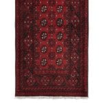 290 x 80cm Hand-Knotted Red Afghan Akche Runner Rug - Image 4