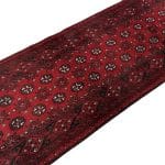 290 x 80cm Hand-Knotted Red Afghan Akche Runner Rug - Image 6