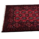 290 x 81cm Hand Knotted Afghan Akche Wool Runner Rug - Image 7