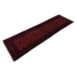 286 x 74cm Hand Knotted Afghan Akche Wool Runner Rug - Image 2