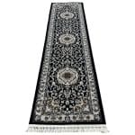 300 x 80cm Medallion Pattern Mashad Design Navy Runner Rug