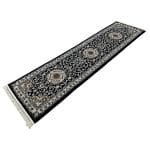 300 x 80cm Medallion Pattern Mashad Design Navy Runner Rug - Image 2