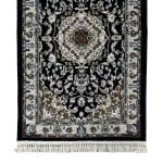 300 x 80cm Medallion Pattern Mashad Design Navy Runner Rug - Image 5