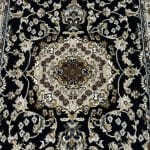 300 x 80cm Medallion Pattern Mashad Design Navy Runner Rug - Image 6