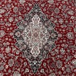 150 x 150cm Kashan Floral Medallion Machine Made Red Round Rug - Image 3