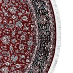 150 x 150cm Kashan Floral Medallion Machine Made Red Round Rug - Image 5