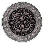 150 x 150cm Kashan All OVer Machine Made Navy Blue Round Rug