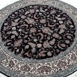 150 x 150cm Kashan All OVer Machine Made Navy Blue Round Rug - Image 2
