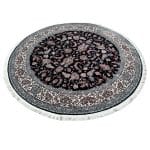 150 x 150cm Kashan All OVer Machine Made Navy Blue Round Rug - Image 4