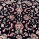 150 x 150cm Kashan All OVer Machine Made Navy Blue Round Rug - Image 6