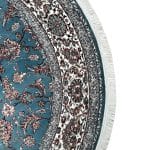 150 x 150cm Kashan All OVer Machine Made Blue Round Rug - Image 3