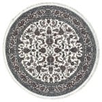 150 x 150cm Persian Nain All Over Design Machine Made Cream Round Rug