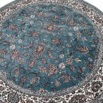 150 x 150cm Kashan All OVer Machine Made Blue Round Rug - Image 6