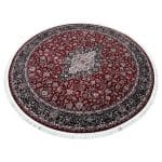150 x 150cm Kashan Floral Medallion Machine Made Red Round Rug - Image 2