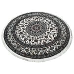 150 x 150cm Kashan Floral Medallion Machine Made Cream Round Rug - Image 2