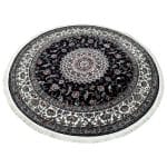150 x 150cm Kashan Floral Medallion Machine Made Navy Round Rug - Image 2