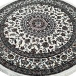 150 x 150cm Kashan Floral Medallion Machine Made Cream Round Rug - Image 3