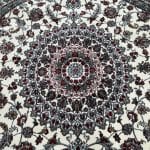 150 x 150cm Kashan Floral Medallion Machine Made Cream Round Rug - Image 5