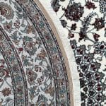 150 x 150cm Kashan Floral Medallion Machine Made Cream Round Rug - Image 7