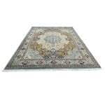 400 x 300cm Persian Tabriz Medallion Design Machine Made Beige\Cream Rug - Image 2