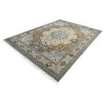 400 x 300cm Persian Tabriz Medallion Design Machine Made Beige\Cream Rug - Image 3