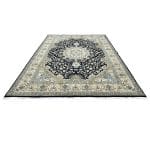 400 x 300cm Large Size Kashan Medallion Design Machine Made Navy Rug - Image 2