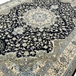 400 x 300cm Large Size Kashan Medallion Design Machine Made Navy Rug - Image 5