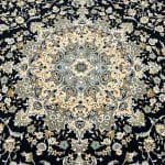 400 x 300cm Large Size Kashan Medallion Design Machine Made Navy Rug - Image 6