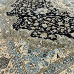 400 x 300cm Large Size Kashan Medallion Design Machine Made Navy Rug - Image 7