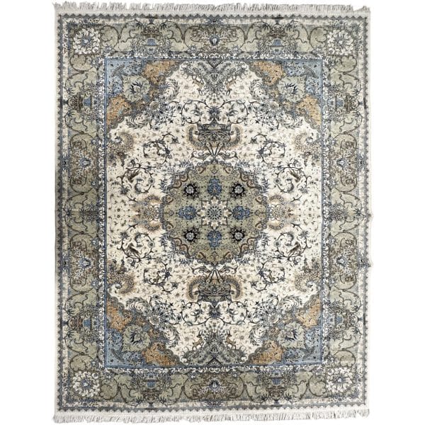 400 x 300cm Persian Pre-Loved Nain Medallion Style Design Machine Made Rug
