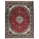 400 x 300cm Persian  Kashan Medallion Design Machine Made Deep Red Rug