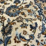 355 x 248cm Hand Knotted Ivory And Beige Kashan Persian Rug - Image 7