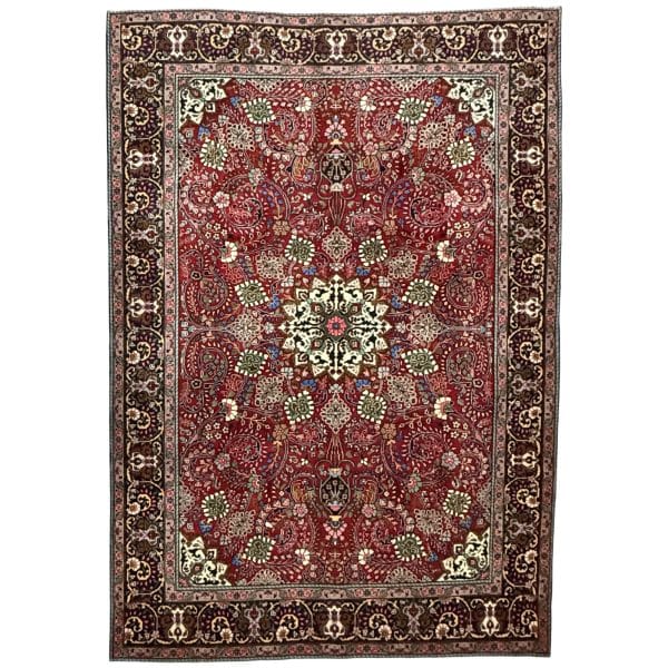 295 x 200cm Rare Hand Knotted Floral Medallion Tabriz Persian Rug
