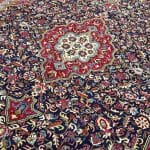378 x 278cm Hand Knotted Geometric Navy Tabriz Rug - Image 3