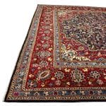 378 x 278cm Hand Knotted Geometric Navy Tabriz Rug - Image 6