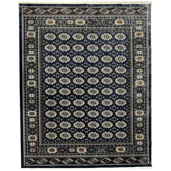 400 x 300cm Blue Bokhara Design Machine-Made Rug