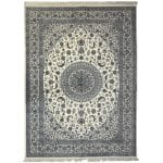 350 x 250cm Nain Ivory Medallion Design Persian Rug