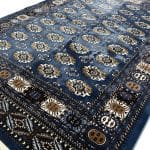 300 x 200cm Turkish Bokhara Design Rug – Blue & Beige - Image 3