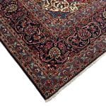 384 x 282cm Floral Navy Hand Knotted Persian Kashan Rug - Image 8