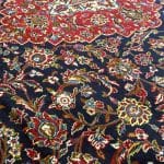 384 x 282cm Floral Navy Hand Knotted Persian Kashan Rug - Image 9
