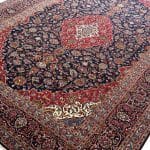 384 x 282cm Floral Navy Hand Knotted Persian Kashan Rug - Image 2