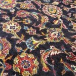 393 x 300cm Floral Navy Vintage Hand Knotted Persian Kashan Rug - Image 5