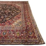 393 x 300cm Floral Navy Vintage Hand Knotted Persian Kashan Rug - Image 7