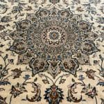 296 x 197cm Hand Knotted Persian Ivory Kashan Wool Rug - Image 6