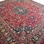 335 x 305cm Hand Knotted Square Red Persian Mashad Rug - Image 3